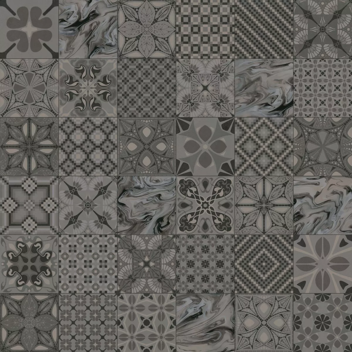 Декор 1900 Tassel Grafito 20x20 от Vives Ceramica (Испания)