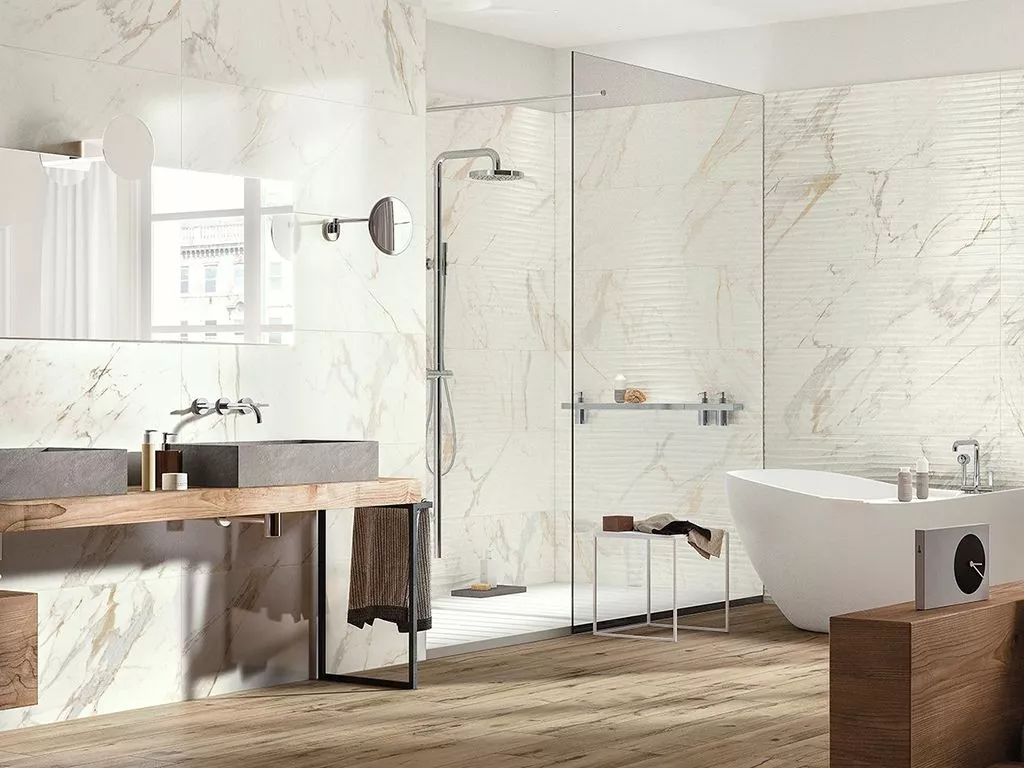 Керамогранит Bistrot Strut. Dune Calacatta Michelangelo (R4UM) 40x120 от Ragno (Италия)