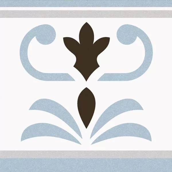 Декор 1900 Valvanera-2 celeste 20x20 от Vives Ceramica (Испания)
