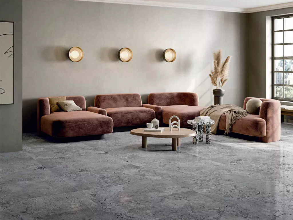 Плинтус PIETRA VIVA BATTISCOPA ANTRACITE NAT RET. (PF60012276) 5.5x120 от ABK Ceramiche (Италия)