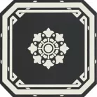 Grazia Old England Фон-декор октагон Черный+Слоновая кость 20х20 см