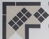 Угол керамический Corner LISBON-1 with 1 strip Stand.(Tr.16, Dots 14,Stri) 21.5x21.5x15 от TopCer (Португалия)