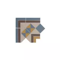 Topcer Victorian designs and borders Угол к бордюру 24х24 см, цвет: синий, бежевый, жёлтый, коричневый