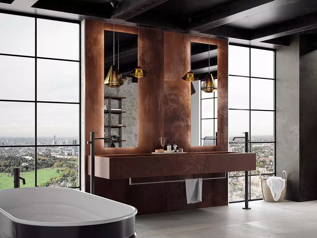 Мозаика Blaze Corten Mosaico Esagono Lapp (A0UM) 30x35 от Atlas Concorde (Италия)