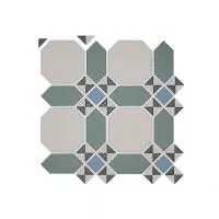 Topcer Victorian designs and borders Мозаика керамическая сетка 29,4х29,4 см, цвет: зелёный, серый
