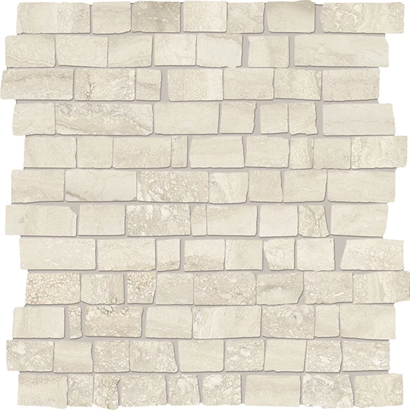 Provenza Unique Travertine Mosaico Mini Block Vein Cut Cream Naturale 30x30 см