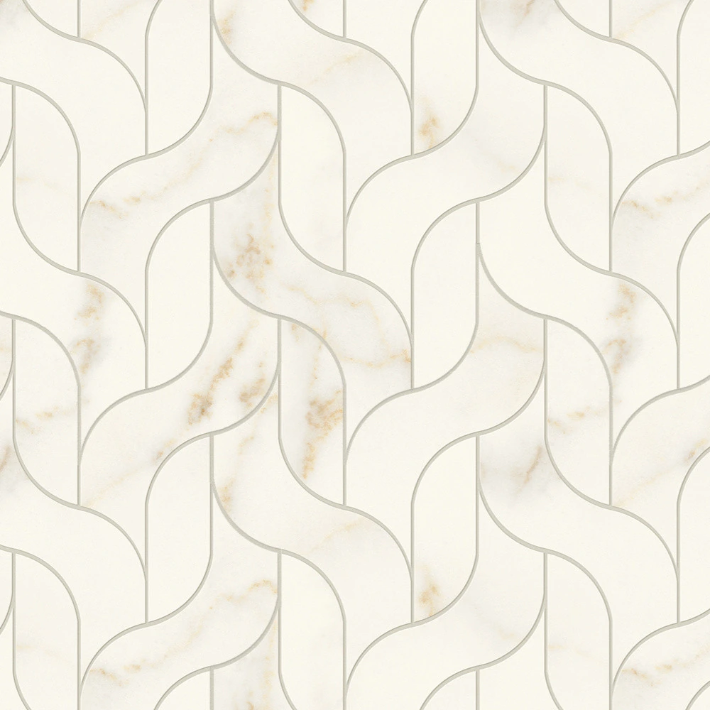 Мозаика Marvel X Calacatta Apuano Mosaico Waterfall Lappato 30.5×27.7