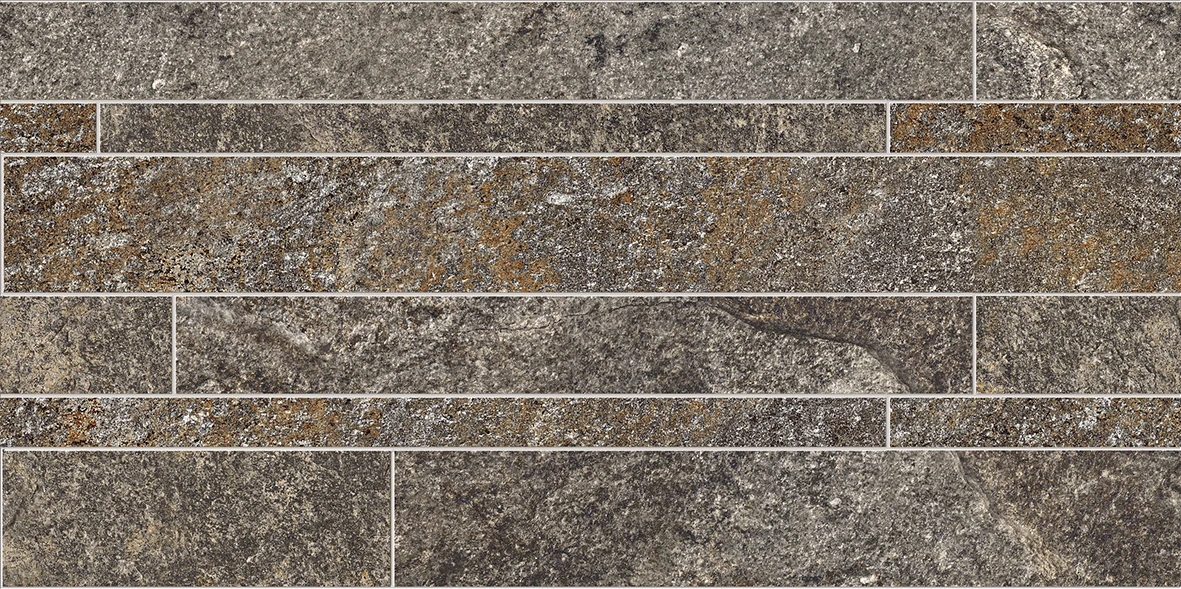 Ergon Oros Stone Listelli Sfalsati Anthracite 30x60 см