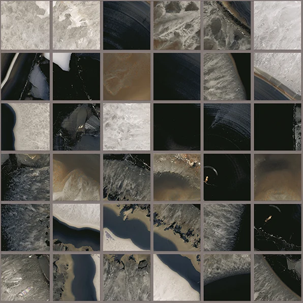 Emil Tele Di Marmo Precious Mosaico 50 X 50 Agate Black Lappato 30x30 см