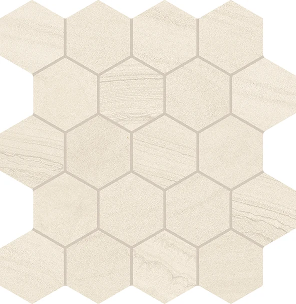 Provenza Varana Stone Mosaico Hexagon Cross Cut Beige Silktech 29,3x30 см