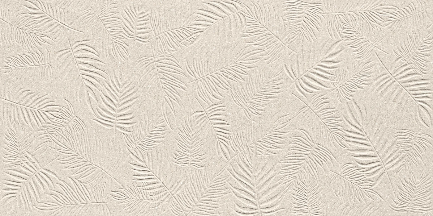 Керамическая плитка 3D Wall Carve Leaf Ivory Матовый 40×80