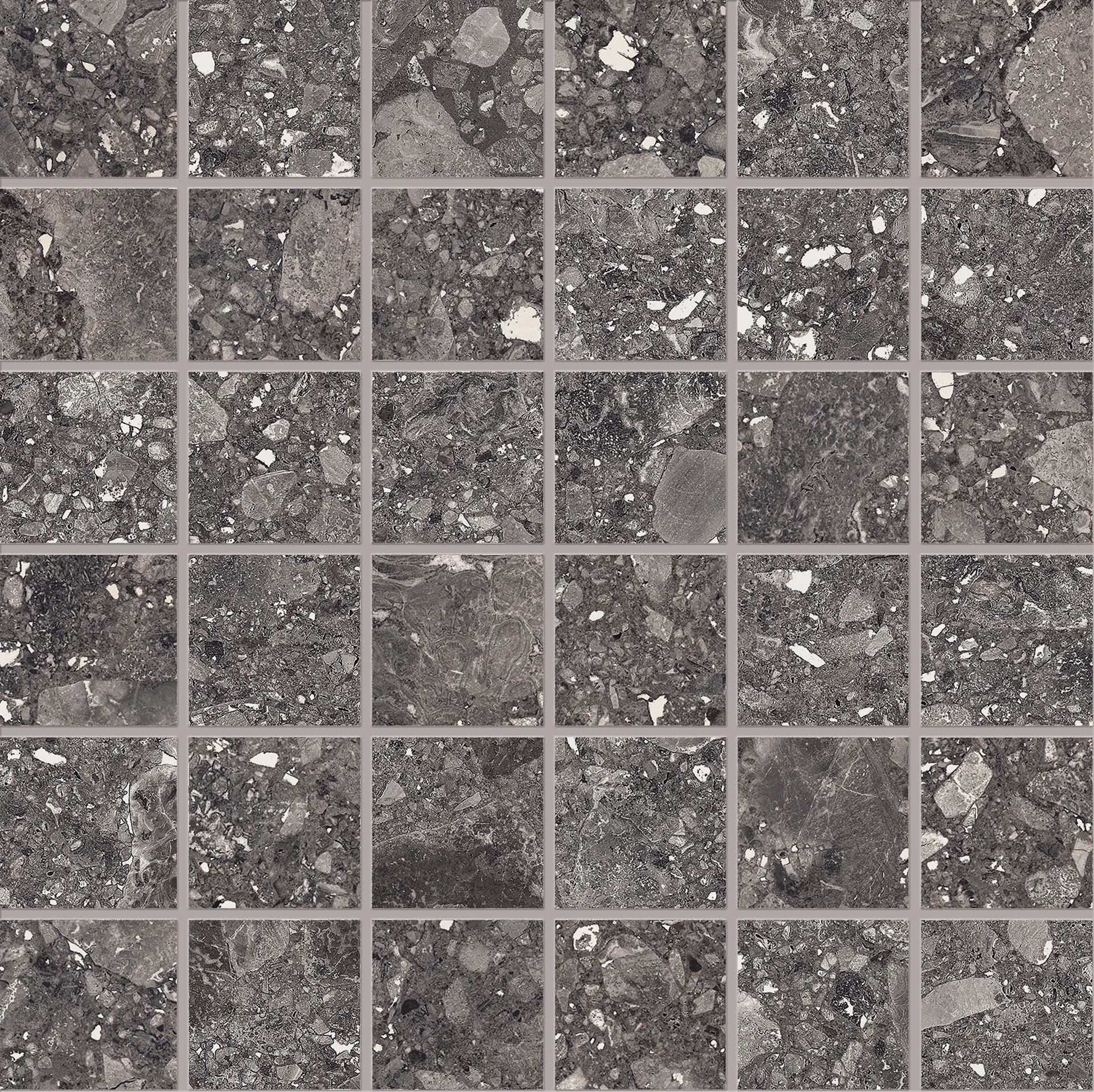 Ergon Lombarda Mosaico 50 X 50 Nero Lappato 30x30 см