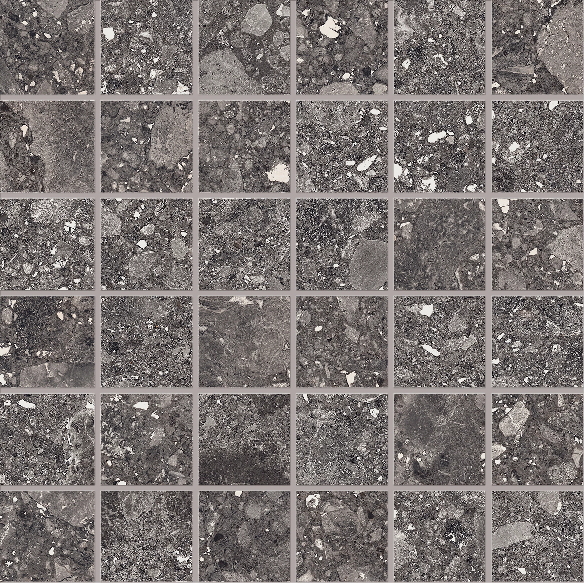 Ergon Lombarda Mosaico 50 X 50 Nero Naturale 30x30 см