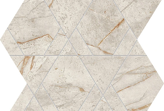 Мозаика Marvel Diva White Everest Mosaico Triangle Lappato 28.9×33.4