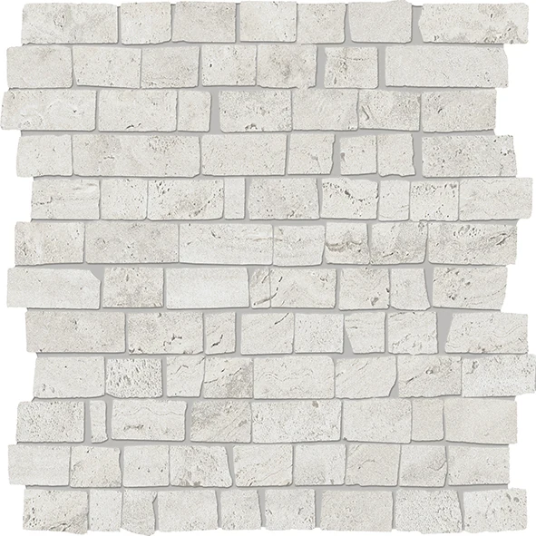 Provenza Unique Travertine Mosaico Mini Block Minimal Silver Naturale 30x30 см