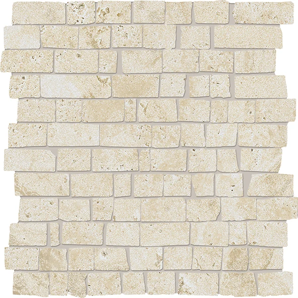 Provenza Unique Travertine Mosaico Mini Block Minimal Cream Naturale 30x30 см