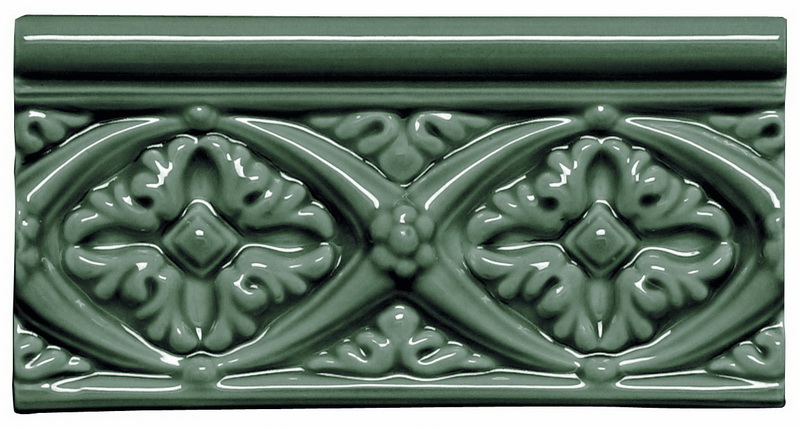 Бордюр MODERNISTA RELIEVE BIZANTINO C/C VERDE OSCURO (ADMO4006) 7.5x15 от ADEX (Испания)