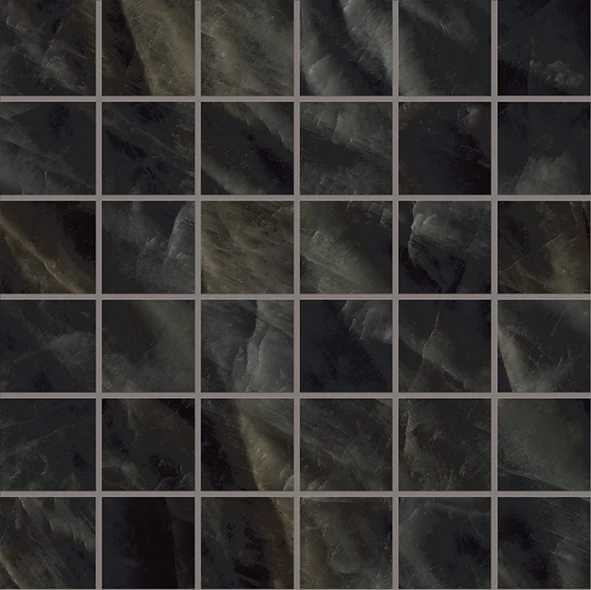 Emil Tele Di Marmo Crystal Mosaico 50 X 50 Vitrum Black Silktech 30x30 см