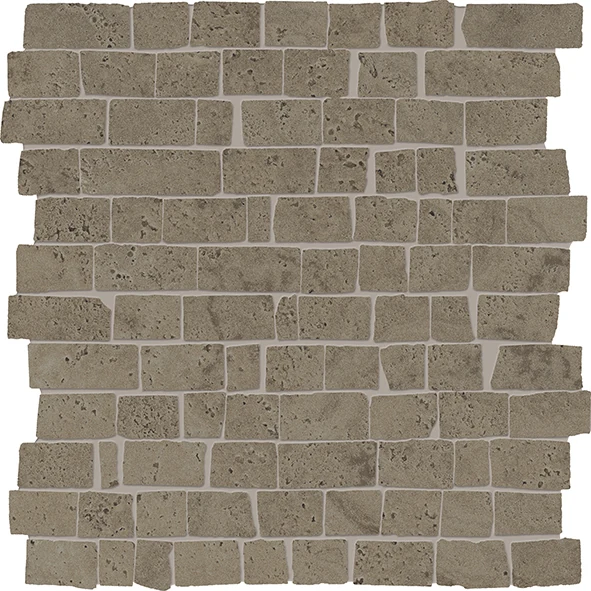Provenza Unique Travertine Mosaico Mini Block Minimal Chocolate Naturale 30x30 см