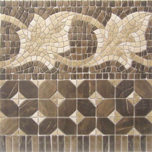 Бордюр Cenefa Midas Marron 43.5x43.5 от Vives Ceramica (Испания)