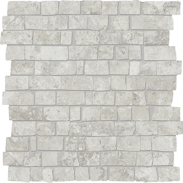 Provenza Unique Travertine Mosaico Mini Block Ancient Silver Naturale 30x30 см