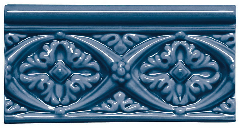 Бордюр MODERNISTA RELIEVE BIZANTINO C/C AZUL OSCURO (ADMO4001) 7.5x15 от ADEX (Испания)