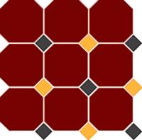 Керамогранит 4420 OCT14+21-A Brick Red OCTAGON 20/Black 14 + Ochre Yellow 21 Dots 30x30 от TopCer (Португалия)