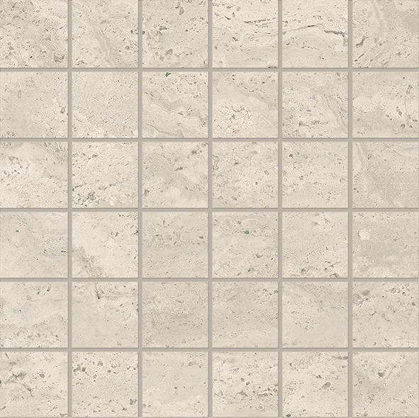 Emil Dual Travertine Poro Aperto Mosaico 50 X 50 Beige Silktech 30x30 см