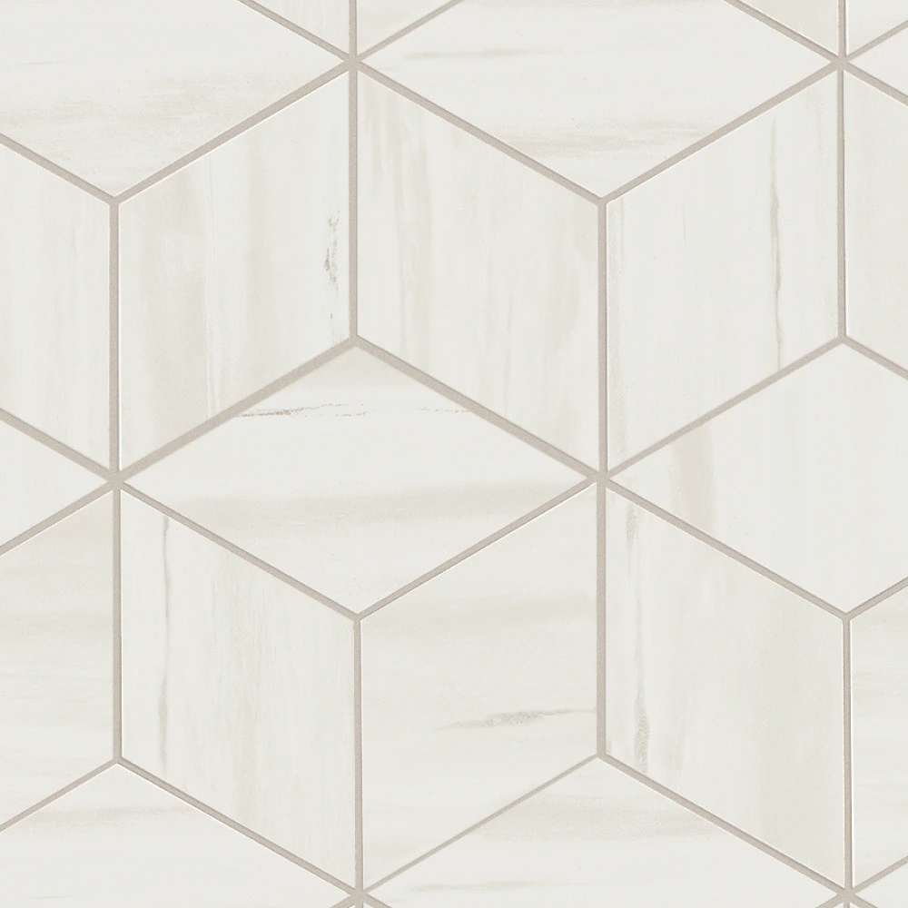 Мозаика Marvel Stone Bianco Dolomite Mosaico Esagono Lappato Лаппатированная 30×35