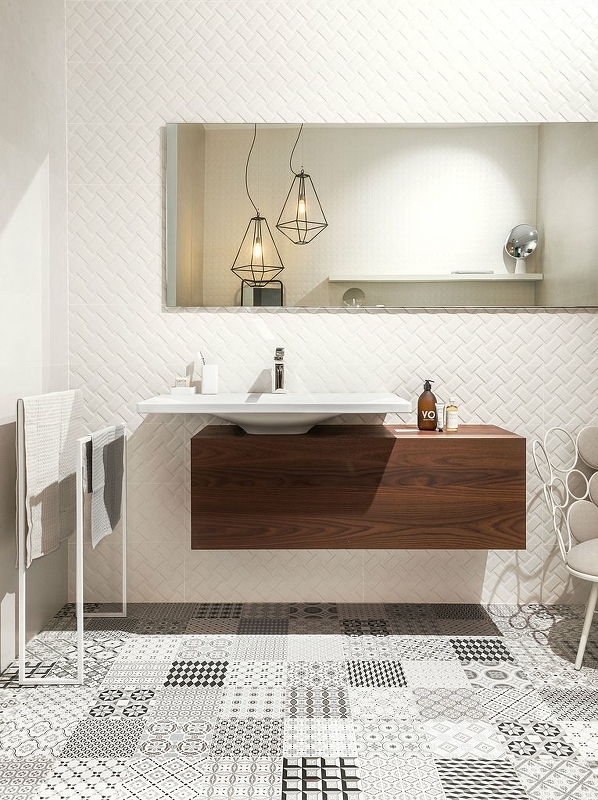 Керамическая плиткка Sant Agostino Metrochic Metropaper 3D-02 5296052 настенная 25х75 см