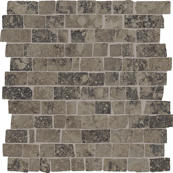 Provenza Unique Travertine Mosaico Mini Block Ancient Chocolate Naturale 30x30 см
