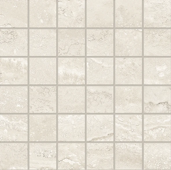 Emil Dual Travertine Poro Chiuso Mosaico 50 X 50 White Silktech 30x30 см