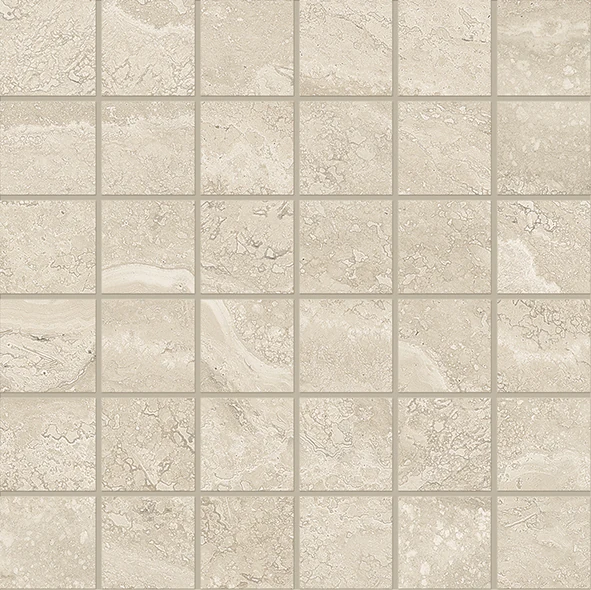 Emil Dual Travertine Poro Chiuso Mosaico 50 X 50 Beige Silktech 30x30 см