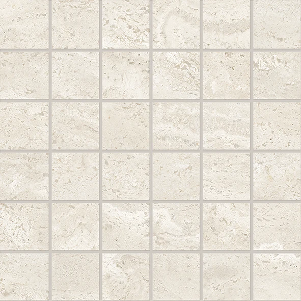Emil Dual Travertine Poro Aperto Mosaico 50 X 50 White Silktech 30x30 см