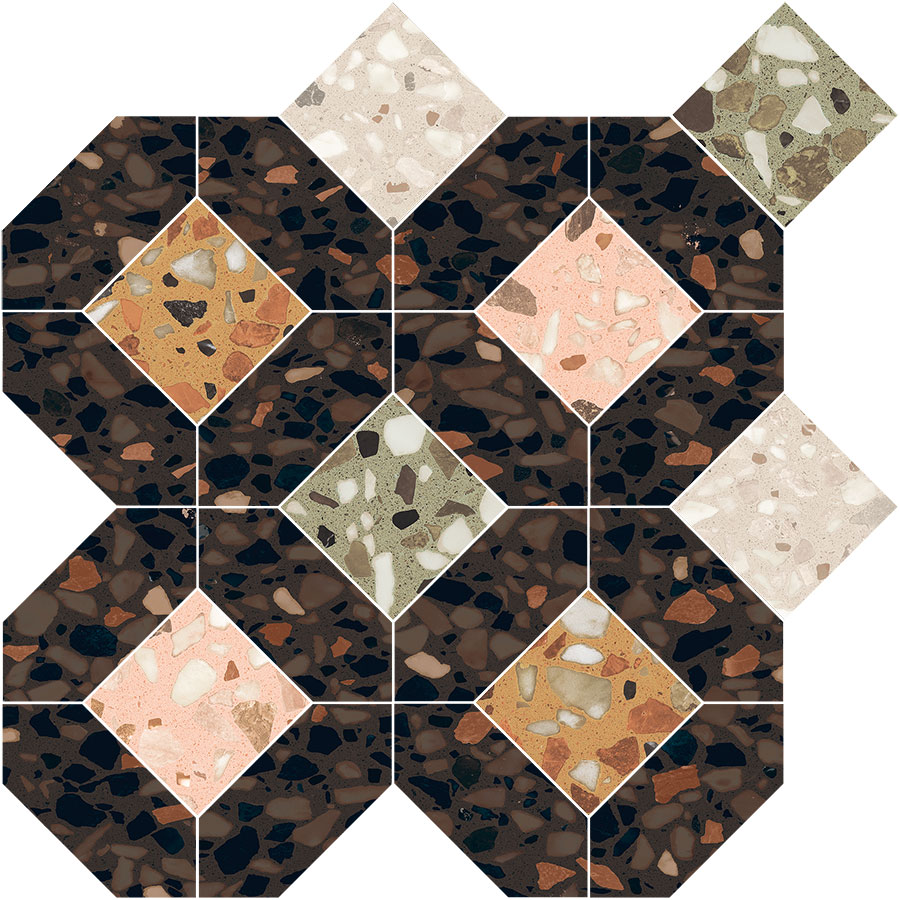 Мозаика Chicco Quadra Mosaic Dark 33.7x33.7