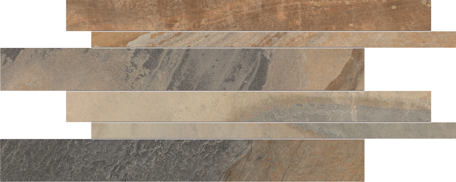 Ergon Cornerstone Listelli Sfalsati Slate Multicolor 30x60 см