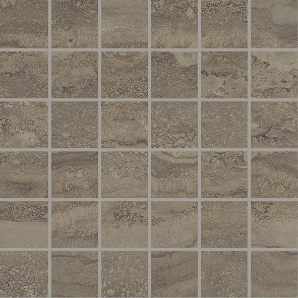 Provenza Unique Travertine Mosaico 50 X 50 Vein Cut Chocolate Lappato 30x30 см