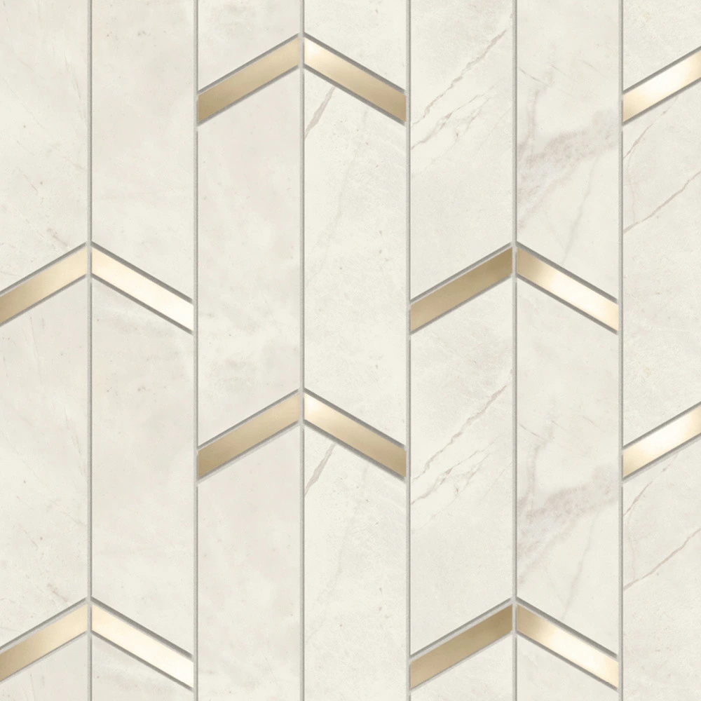 Мозаика Marvel X Calacatta Perla Mosaico Chevron Lappato 46.3×19.2