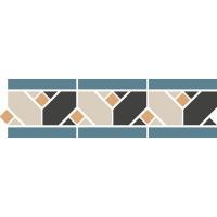 Topcer Victorian designs and borders Бордюр 12х42 см, цвет: черный, синий, бежевый, жёлтый