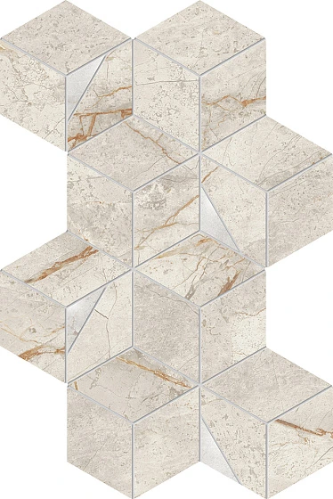 Мозаика Marvel Diva White Everest Mosaico Hex Lappato 40.3×23.3