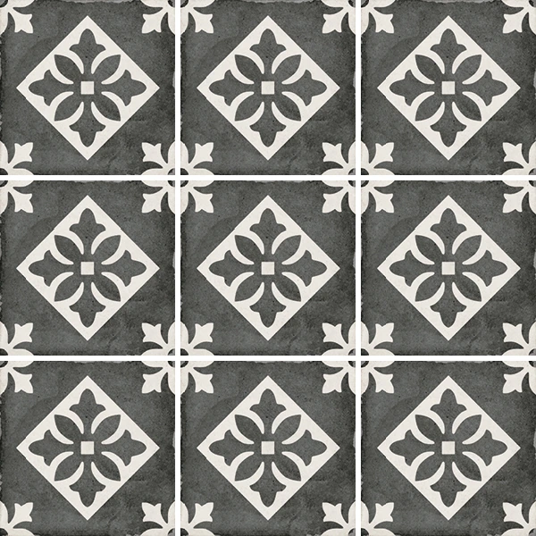 ART NOUVEAU Padua Black 20x20