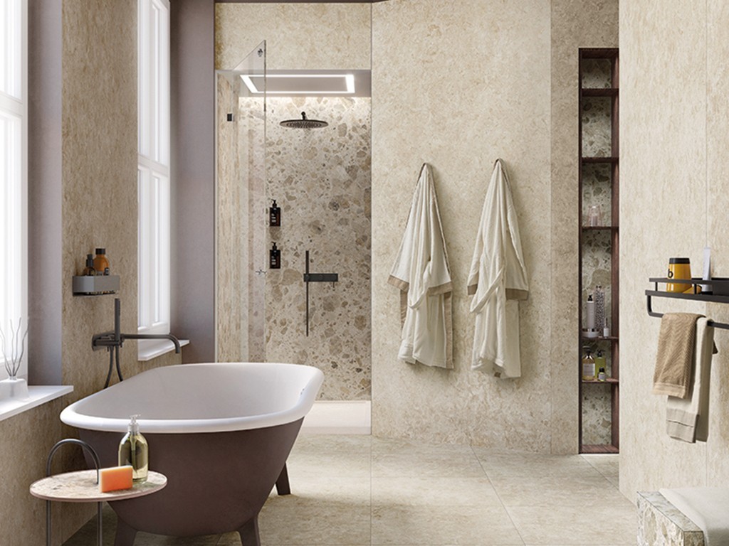 Керамогранит ELYSIAN TRAVERTINO LIGHT EY 07 SP SQ 120 120x120x9 от Mirage (Италия)