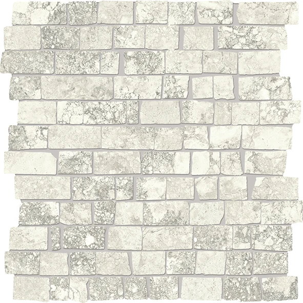Provenza Unique Travertine Mosaico Mini Block Ancient White Naturale 30x30 см