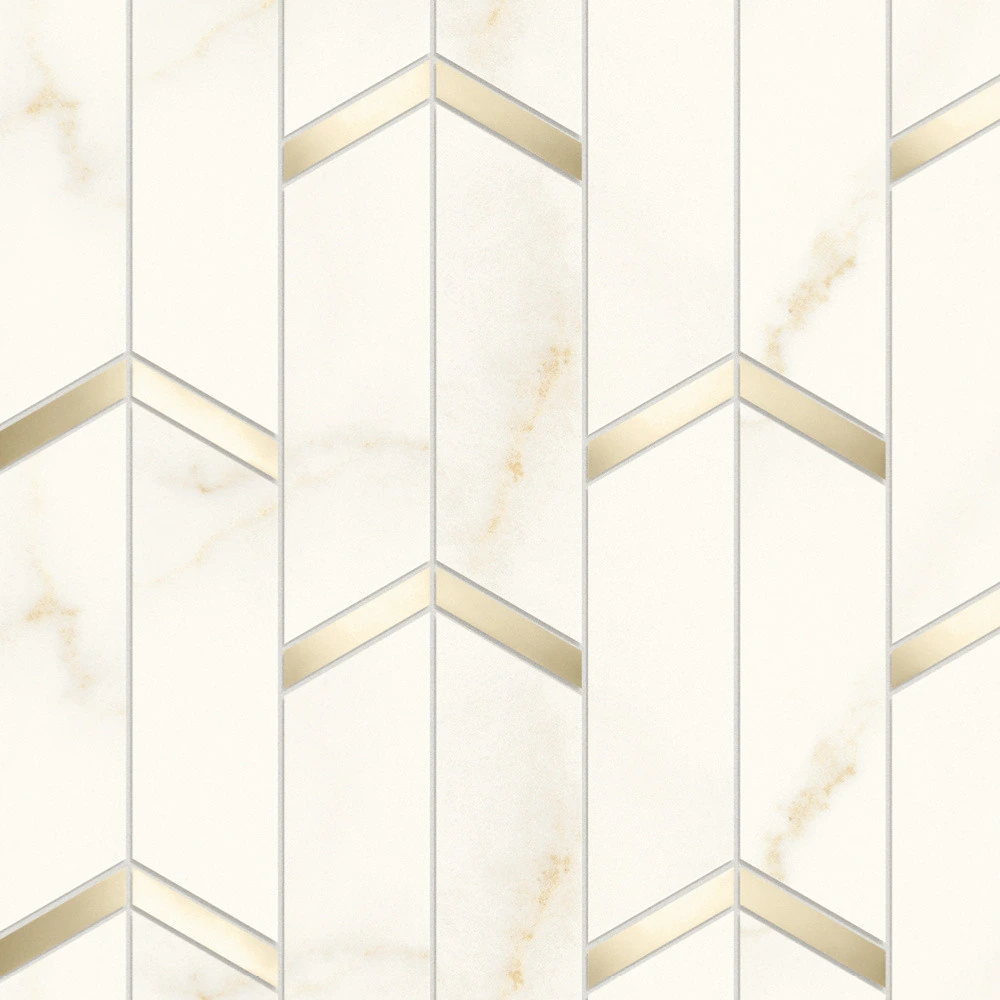 Мозаика Marvel X Calacatta Apuano Mosaico Chevron Lappato 46.3×19.2