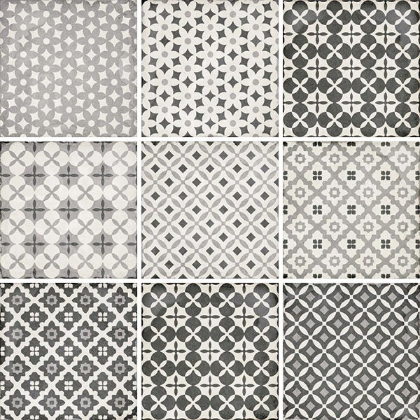 ART NOUVEAU Alameda Grey (8 вариантов паттерна) 20x20