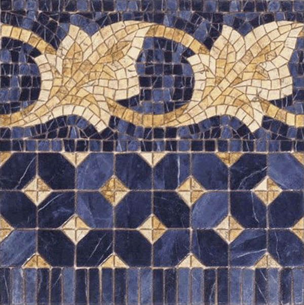 Бордюр Cenefa Midas Azul 43.5x43.5 от Vives Ceramica (Испания)