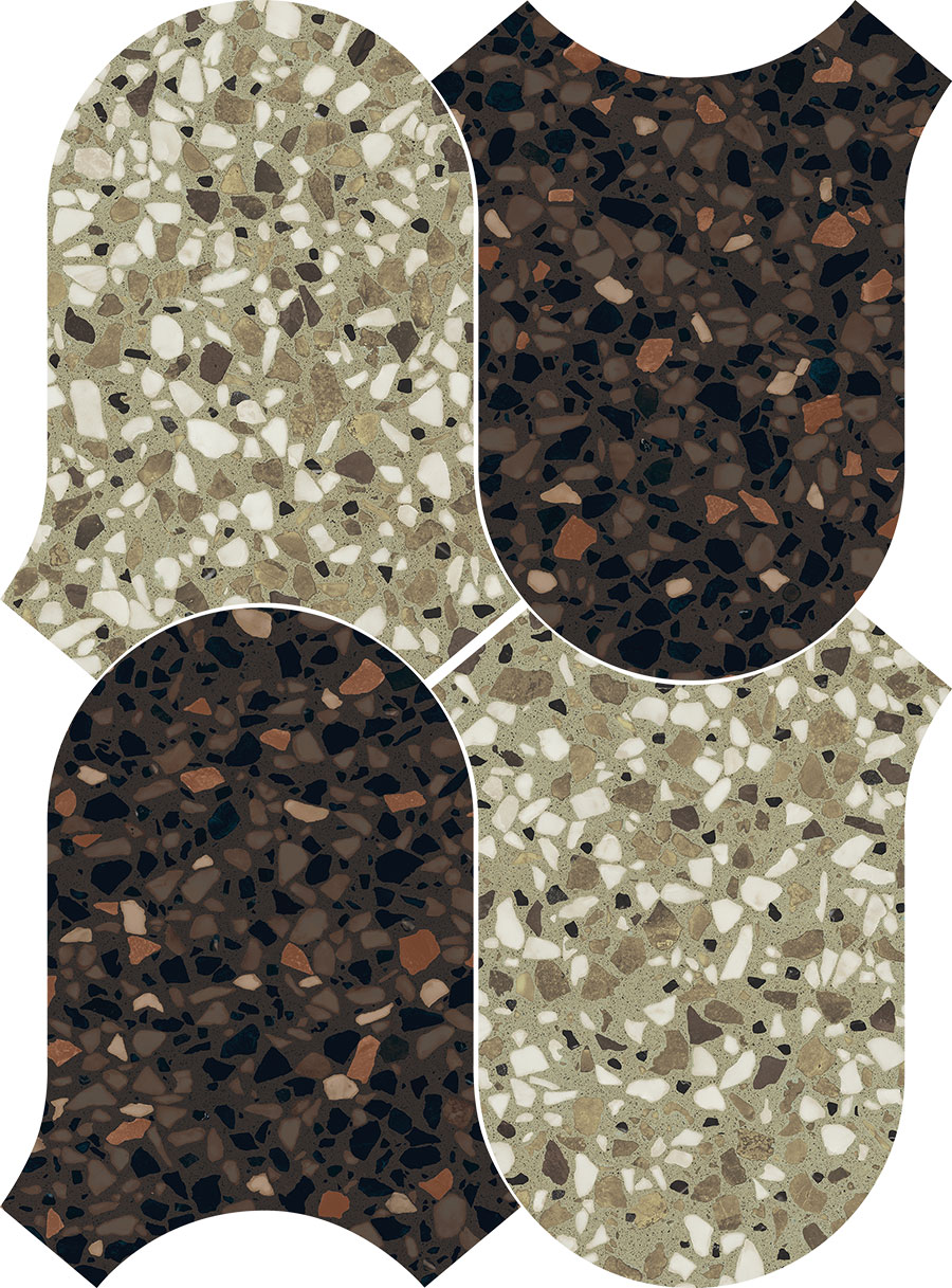 Мозаика Chicco Onda Mosaic Verde/Cacao 27x36.5