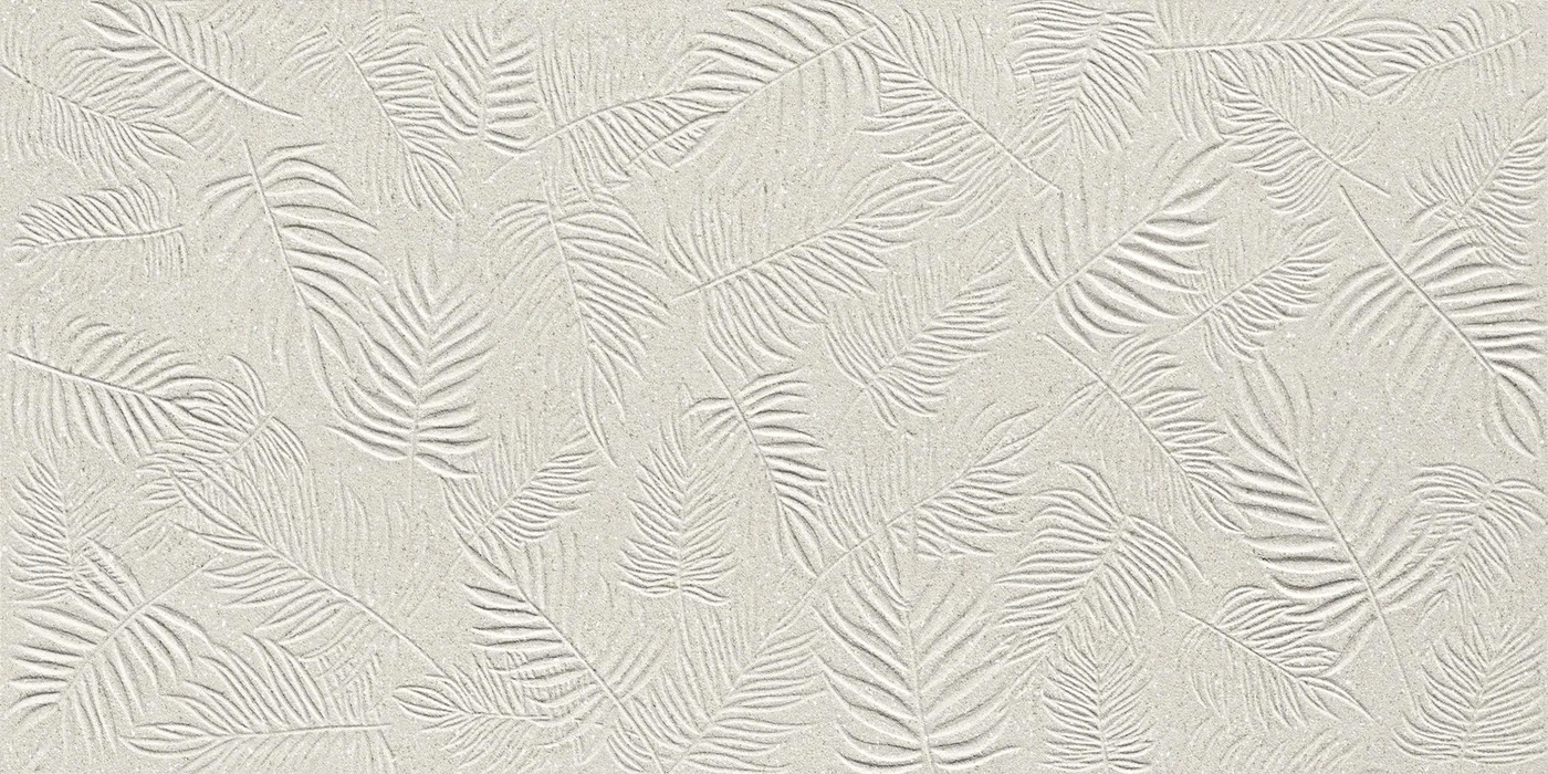 Керамическая плитка 3D Wall Carve Leaf Pearl Матовый 40×80