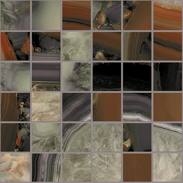 Emil Tele Di Marmo Precious Mosaico 50 X 50 Agate Brown Lappato 30x30 см