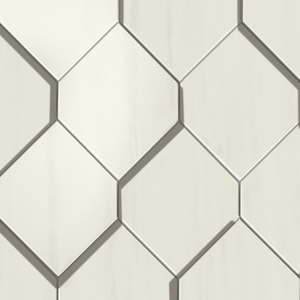 Мозаика Marvel Stone Bianco Dolomite Mosaico Esagono 3D 28.2×35.3